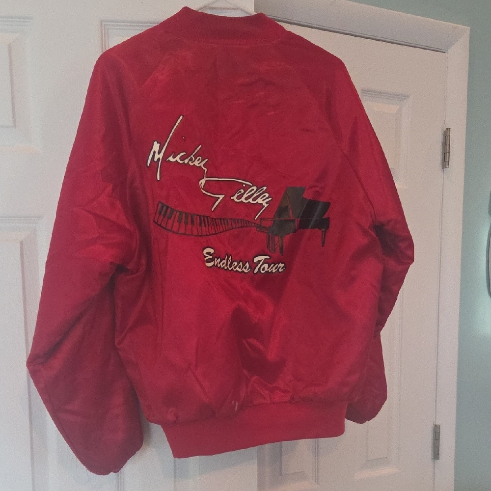 Vintage Mickey Gilley Red Endless Tour Jacket Medium Size